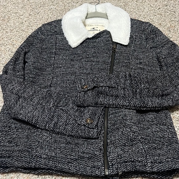 O’Neill Latte Faux Shearling Trim Moto Jacket - Picture 5 of 11